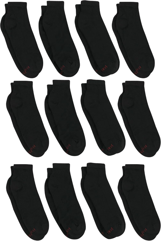 Men’s Double Tough Socks Crew Ankle Moisture Wicking Work Socks Black White4