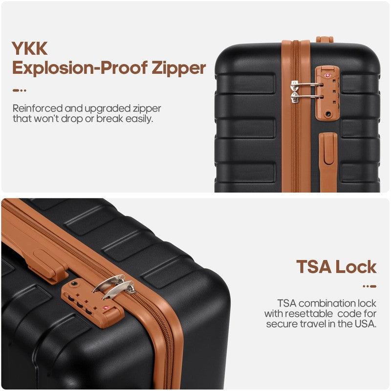 3 Piece Carry On Luggage Set Hardshell Spinner TSA Lock Backpack Travel Set2