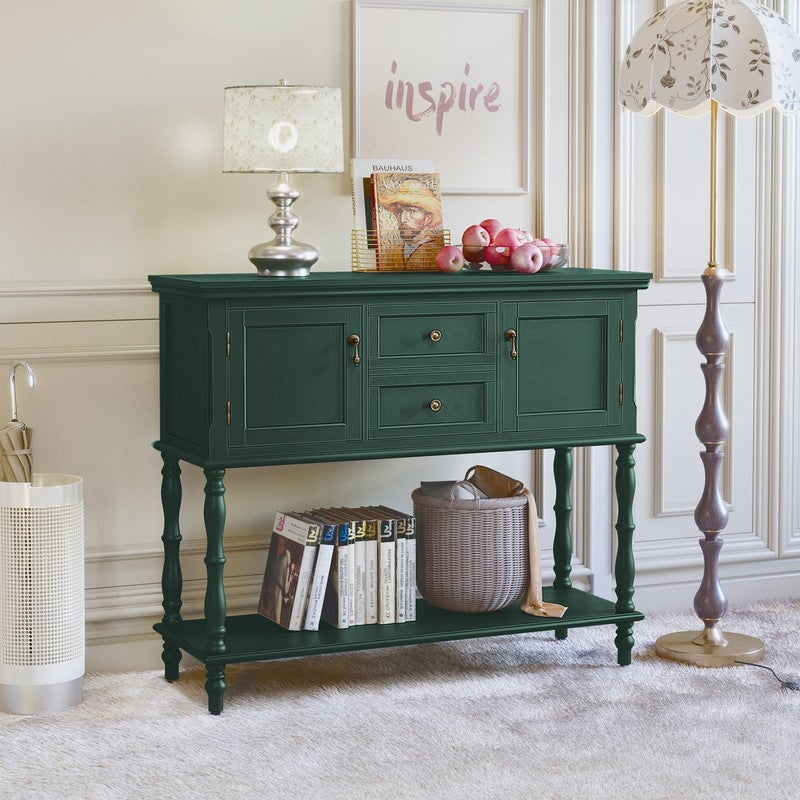 42” Farmhouse Modern Console Table Entryway w/ Storage Shelf Green8