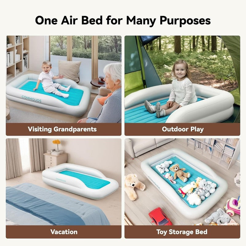 Portable Toddler Travel Bed with Safety Bumpers, Inflatable Kids Air Mattress3