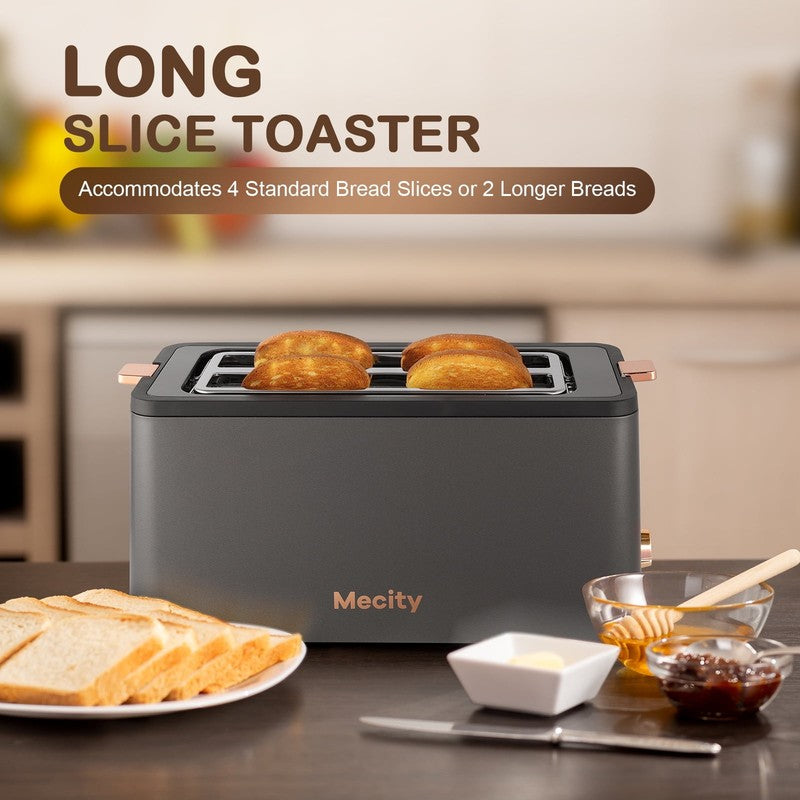 4-Slice Stainless Steel Toaster Digital Timer 1300W Crumb Tray Grey4
