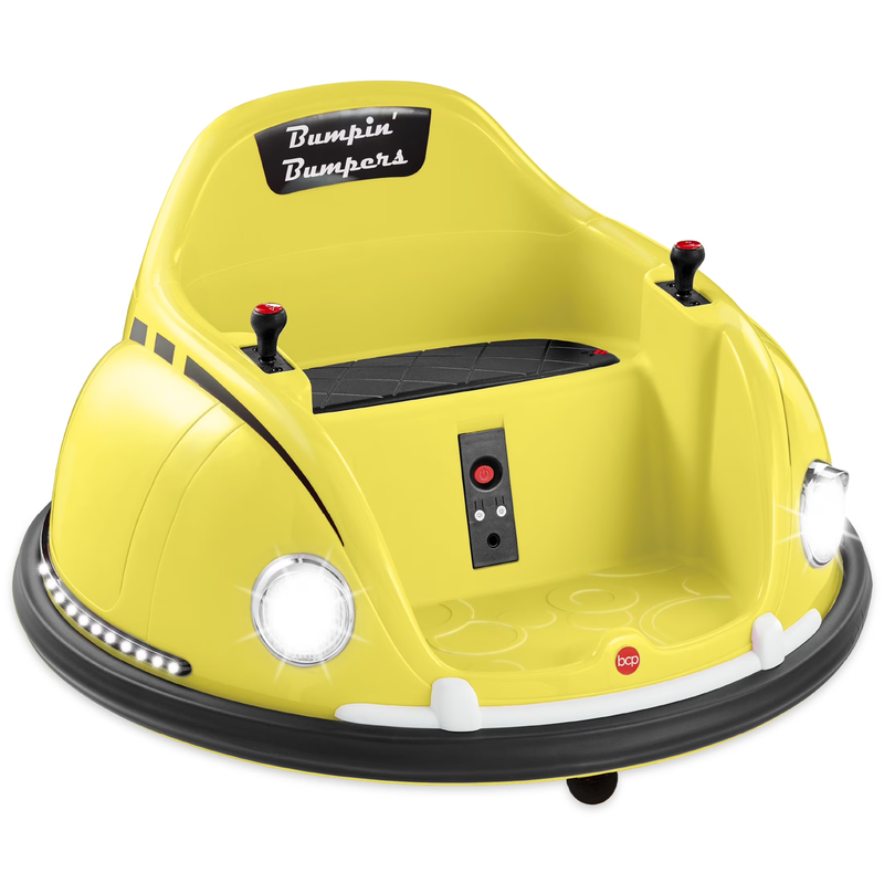 Yellow 6V Kids Ride On Bumper Car Remote 360 Spin Harness Lights9