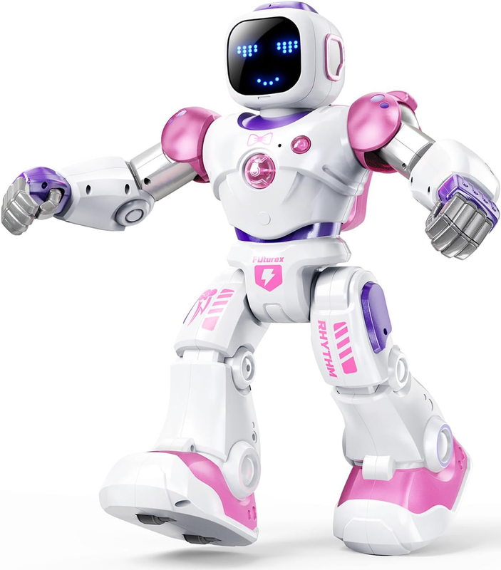 Pink Smart RC Robot Toy for Kids Programmable Voice App Control STEM10