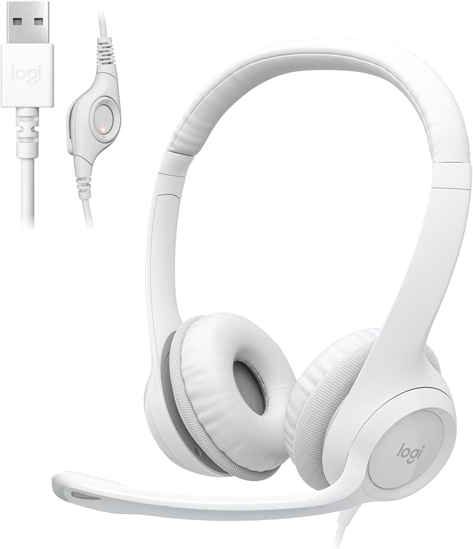 H390 Wired USB Headset for PC/Laptop, Noise Cancelling Mic, Chromebook USB-A9