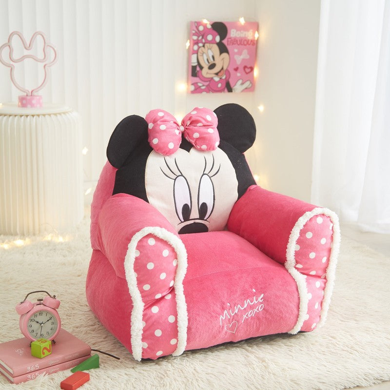 Minnie Mouse Kids Figural Bean Bag Chair with Sherpa Trimming, Multi-Color1