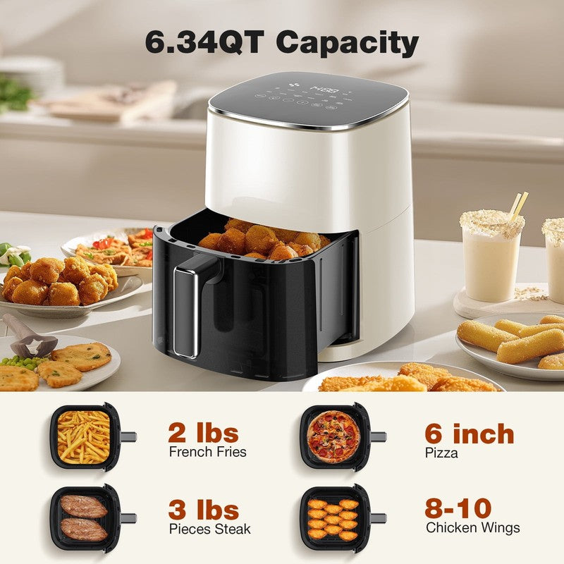 6QT Air Fryer w/ Window, 12-in-1, 400°F, Bake, Steam, Roast, Reheat, Beige4