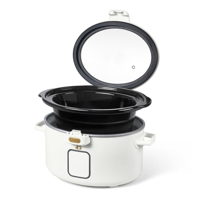 4 Qt Digital Slow Cooker with Hinged Locking Lid, White Icing by Drew Barrymore6