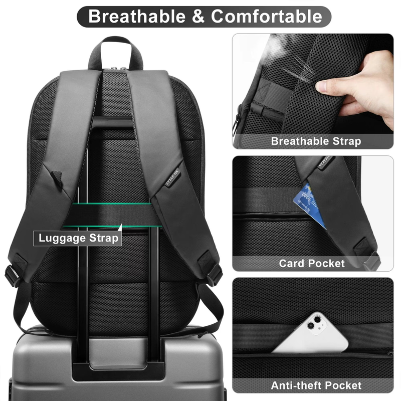 Expandable 15.6" Laptop Backpack for Men, Waterproof Computer Backpack for Busin1