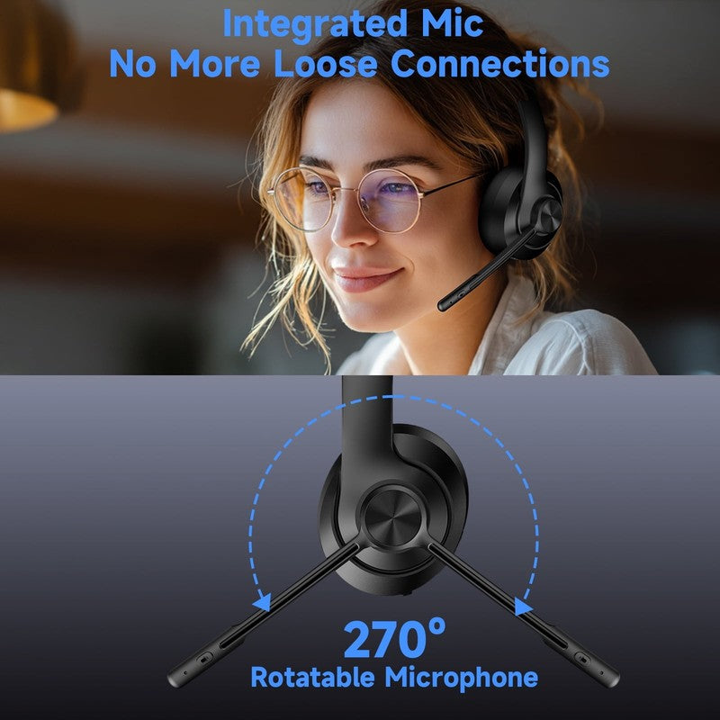 Wireless Bluetooth 5.4 Headset with AI Noise-Canceling Mic – 3