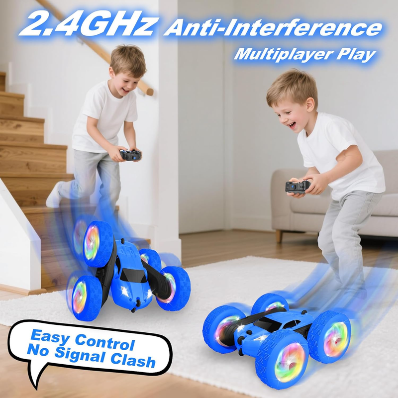 Remote Control Car for Girls 4WD Stunt Car 360 Flips RGB Lights 6+2