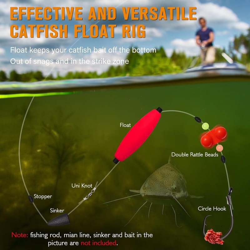 Santee Catfish Rigs with Circle Hooks - 3 or 6 Pack Options Available3