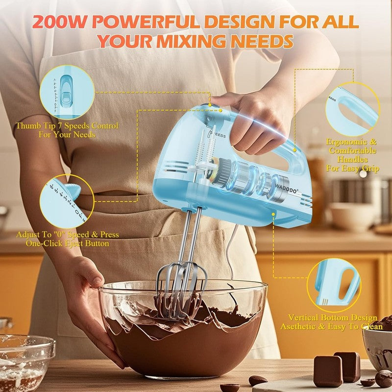 7 Speed Electric Hand Mixer – Portable Food Mixer Kitchen Mixer with 304 *(1X Wh2