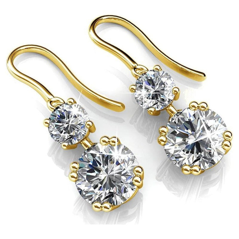 Kadence Dangle Earrings 18K Yellow Gold Plated w/ Crystals Gift for Women7