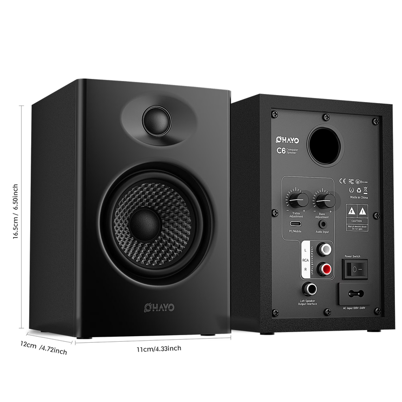 Ortiza 60W Bluetooth 5.3 Computer Speakers USB PC Laptop AUX RCA Black7
