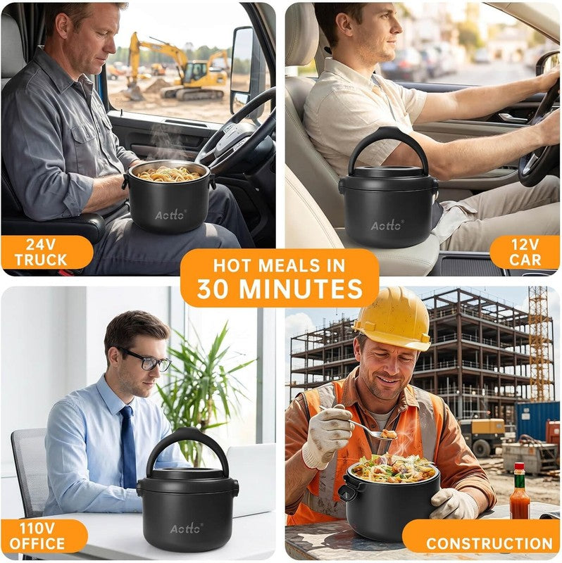 Electric Lunch Box 32 Oz Portable Food Warmer 3 in 1 12V 24V 110V Black1