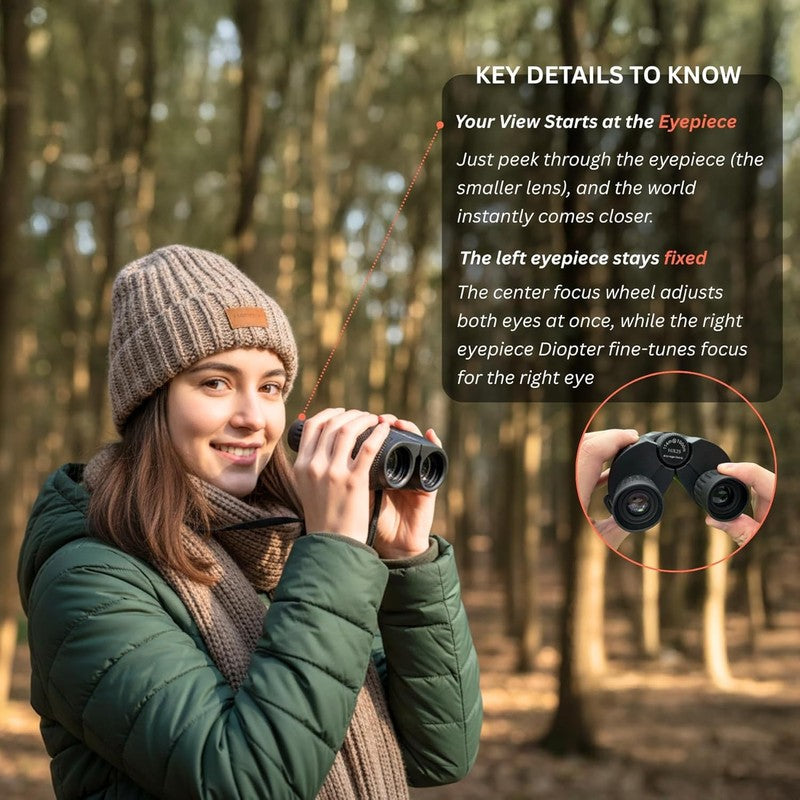 Binoculars for Adults and Kids, 10X25 Compact Binoculars for Bird Watching, Thea6