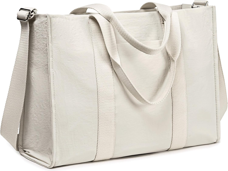 15.6" Laptop Tote Bag Women Canvas Work Messenger Shoulder Office Handbag10