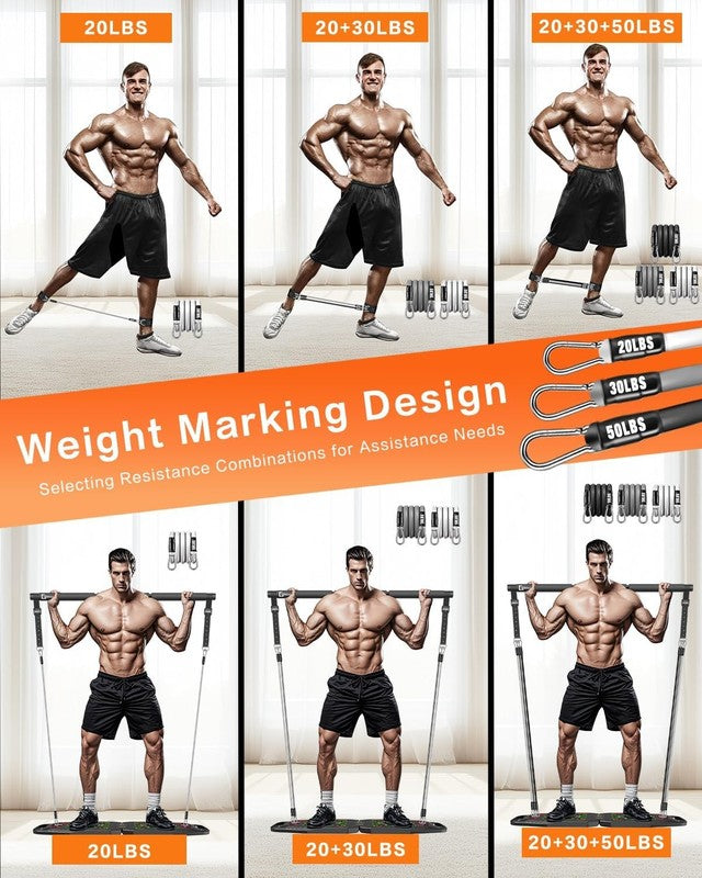 25 in 1 Push Up Board Pilates Bar Foldable Home Gym Strength Training4