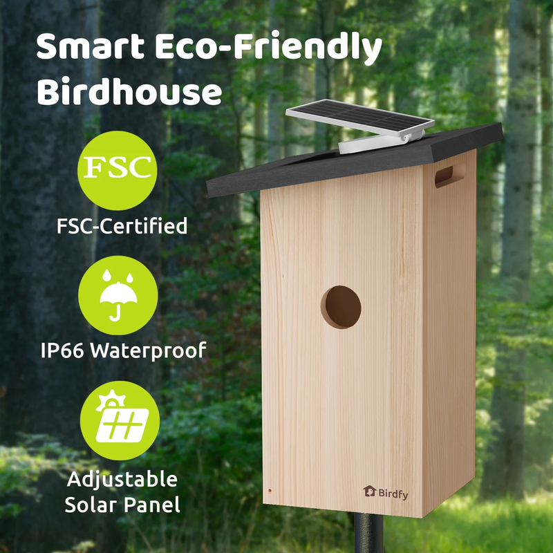 Smart Bird Houses for outside Solar Powered, 1080P HD Live View Bird House with 4