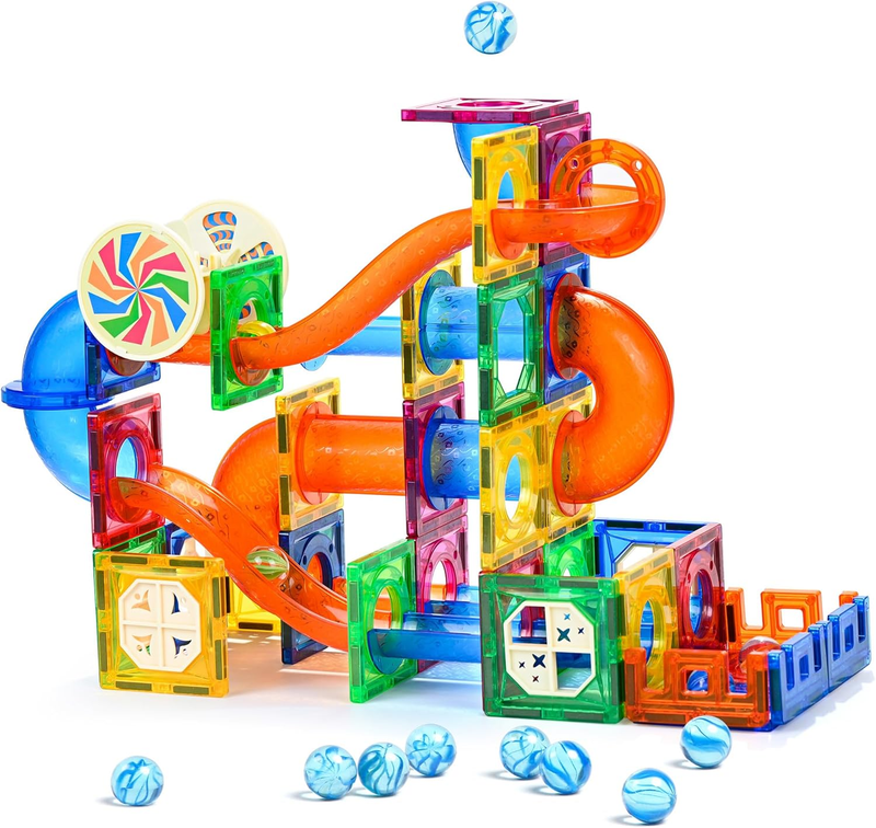 85PCS Marble Run Magnetic Tiles STEM Building Blocks Educational Toy Ages 5+7