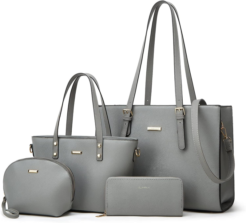 Women Fashion Synthetic Leather Handbag Set 4PCS Tote Shoulder Satchel Purse8