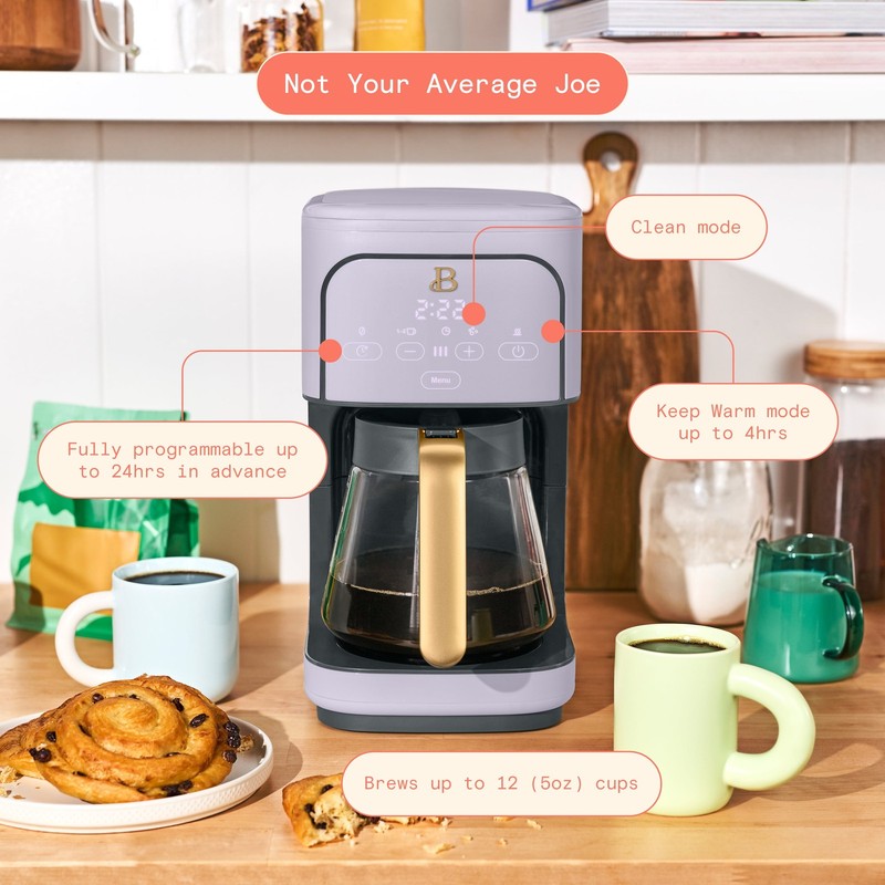 12 Cup Programmable Coffee Maker, Lavender by Drew Barrymore4