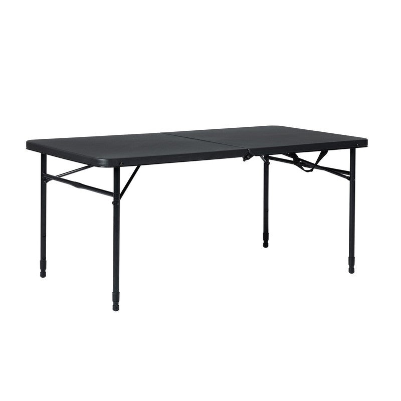 4 Foot Fold-In-Half Adjustable Folding Table, Rich Black2