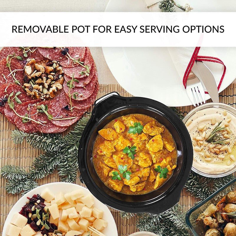 Dual Pot Slow Cooker Buffet Server 2.5QT Total Oval Ceramic Warmer Lid2