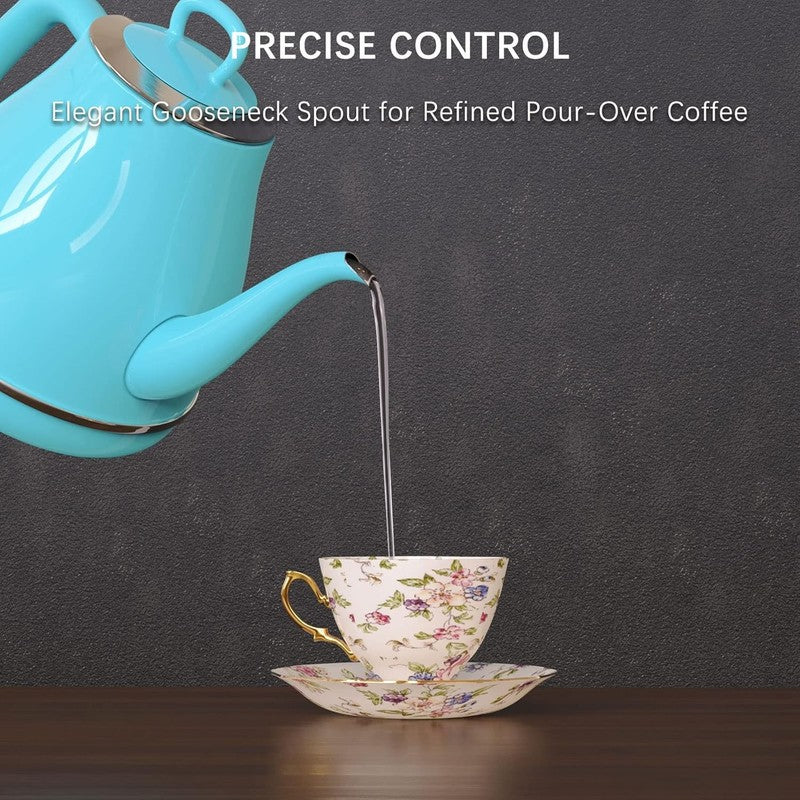 Gooseneck Electric Kettle 1L 1500W Fast Boil Stainless Pour Over Tea Turquoise7