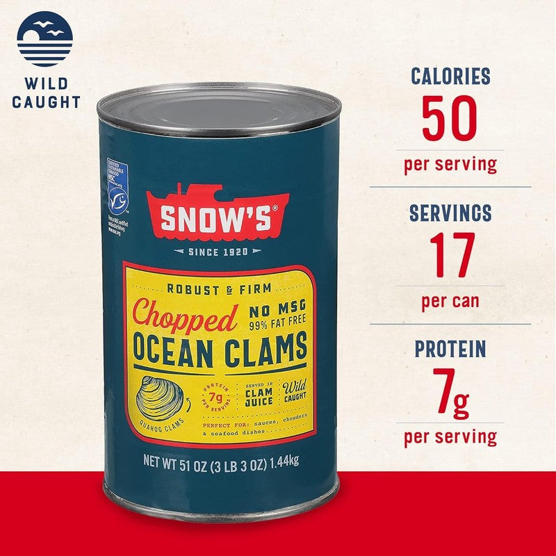 Ocean Chopped Clams 51 Oz Can - Gluten Free, 7G Protein, Perfect for Recipes2