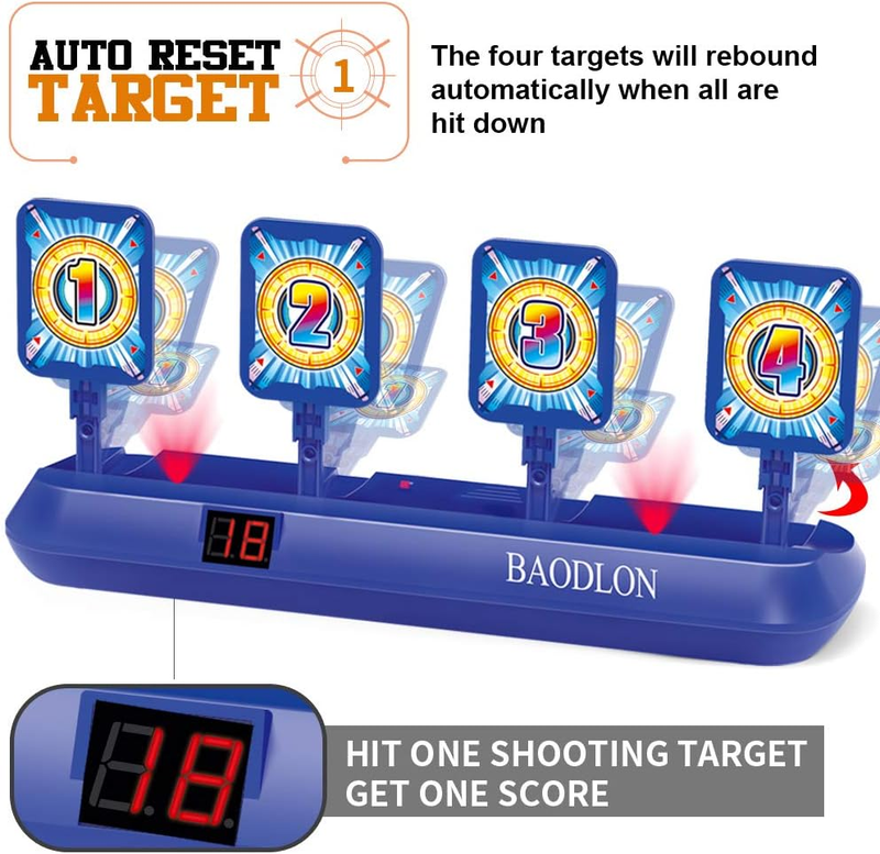 Digital Shooting Targets with Foam Dart Toy Gun, Electronic Scoring Auto Reset 43
