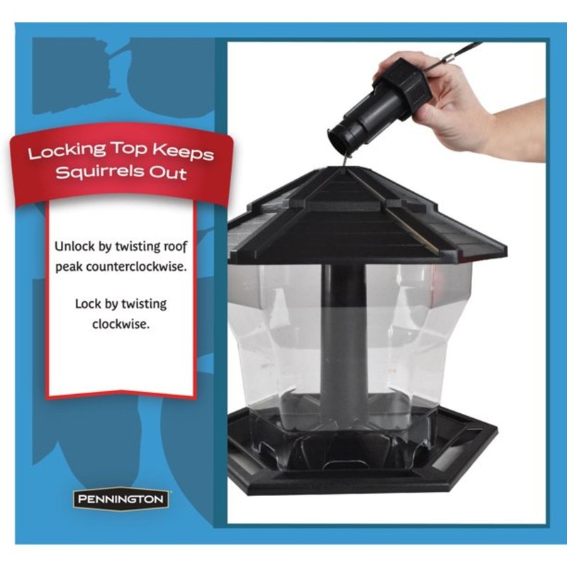 Earth Smart Black Recycled Plastic Hopper Bird Feeder, 6 lb Capacity, 11.5" Tall9