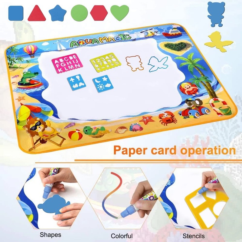 Doodle Drawing Mat, 40 X 32 Inch Large Aqua Magic Water Drawing Mat Toy Gifts fo7