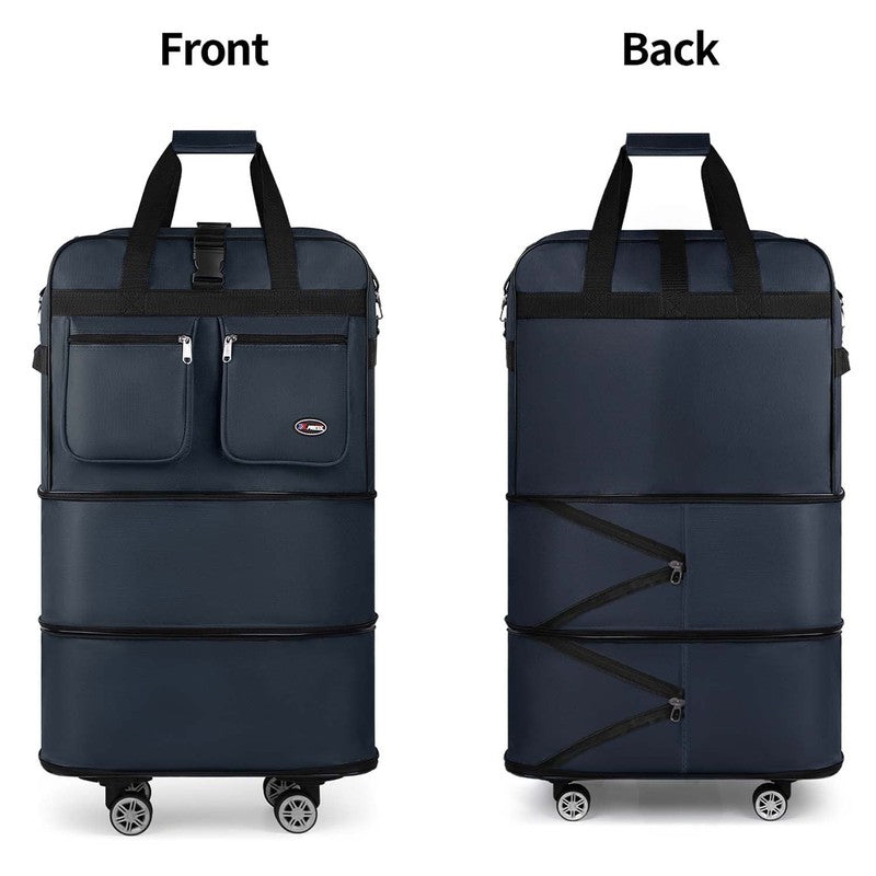 40" Expandable Foldable Luggage Bag,Collapsible Suitcases with Wheels,Rolling Du2