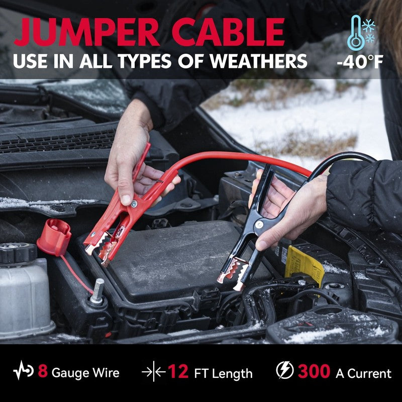 Car Emergency Kit with Portable Air Compressor, First Aid Kit, Jumper Cables & R3