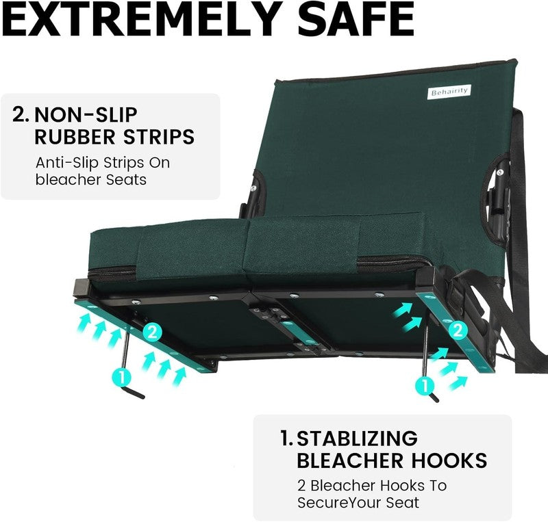 Portable Stadium Seat w/ Back Support Wide Padded Folding Chair4