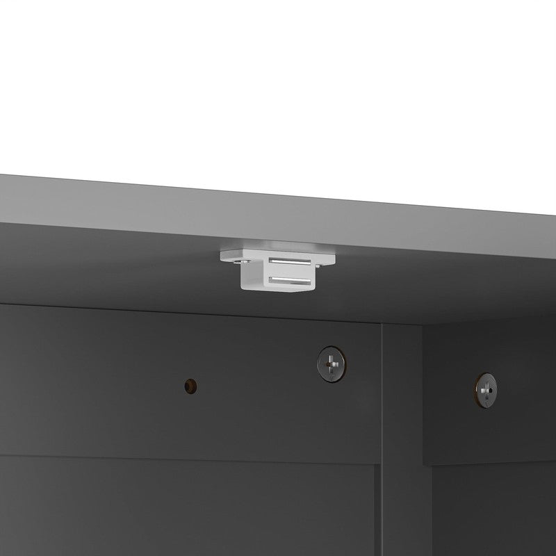 Wooden 2 Door Bathroom Cabinet Storage with 3 Shelves Free Standing 31.5" H, Gra10