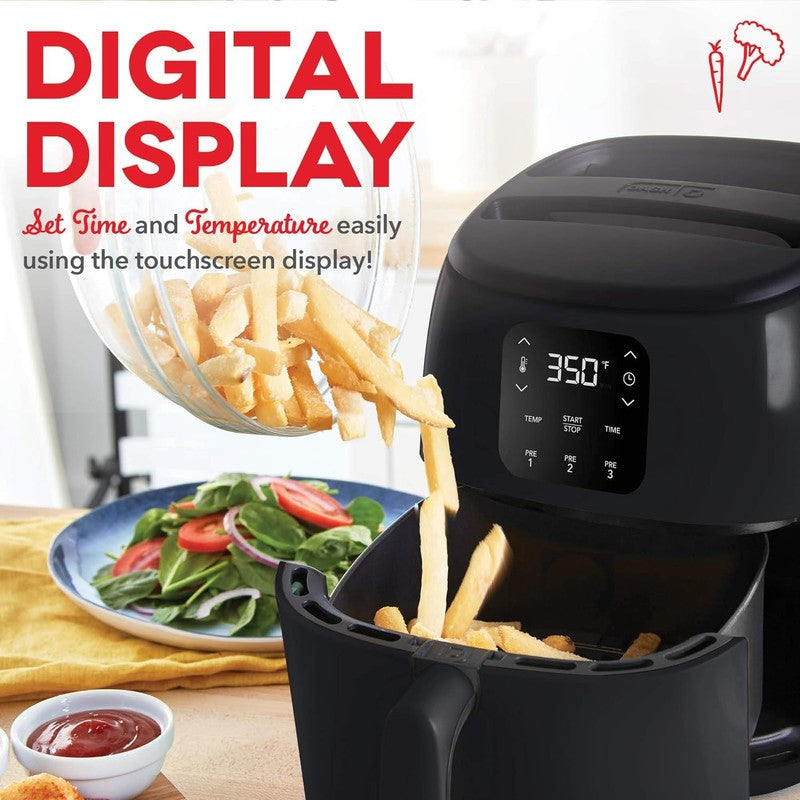 Tasti Crisp Electric Air Fryer Oven 2.6 Qt Digital 1000W Compact Black2