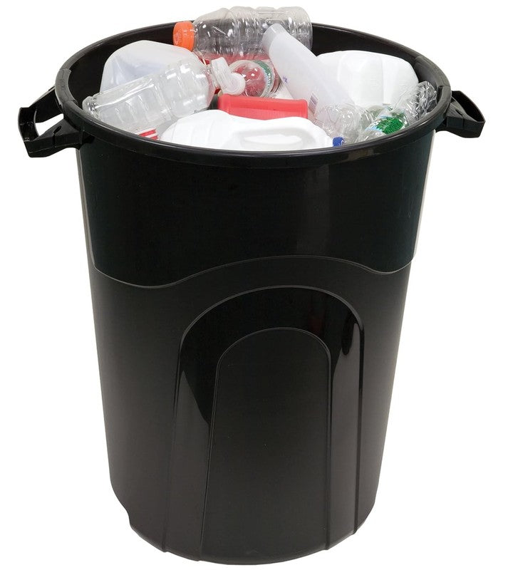 32 Gal Heavy Duty Plastic Trash Can w/ Lid & Handles for Indoor Outdoor Use6