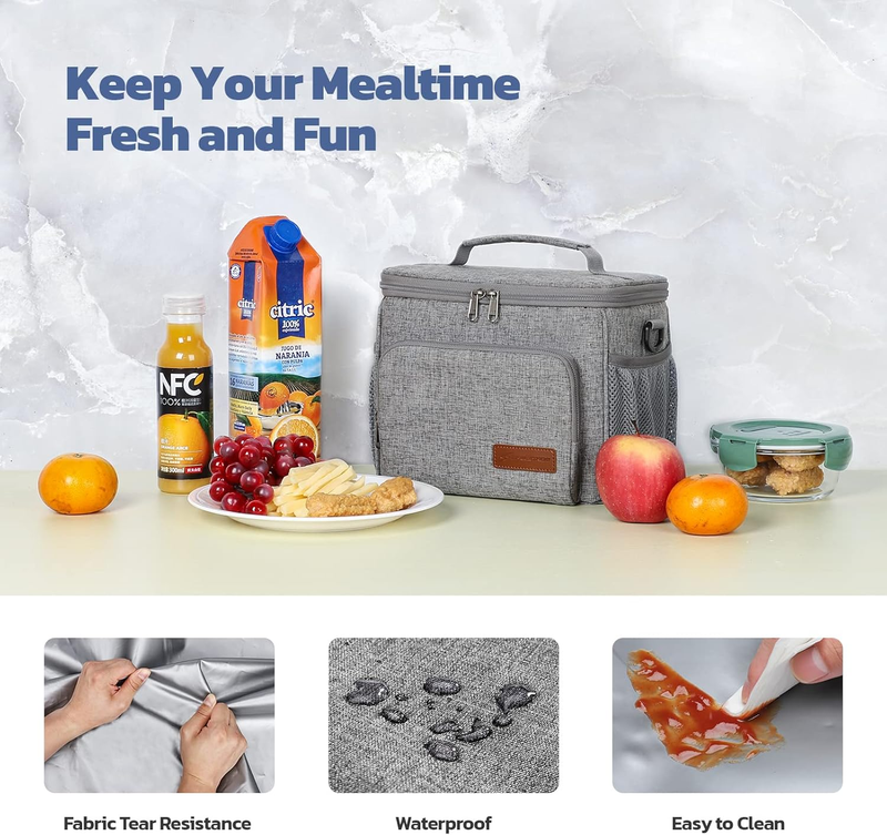 Insulated Lunch Bag for Men Women, Leakproof Cooler Lunch Tote Bag, Portable6