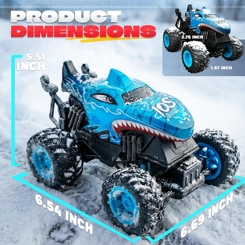 RC Monster Truck Toy Dinosaur Car 1:20 Scale 30° Spin Drift Light Music5