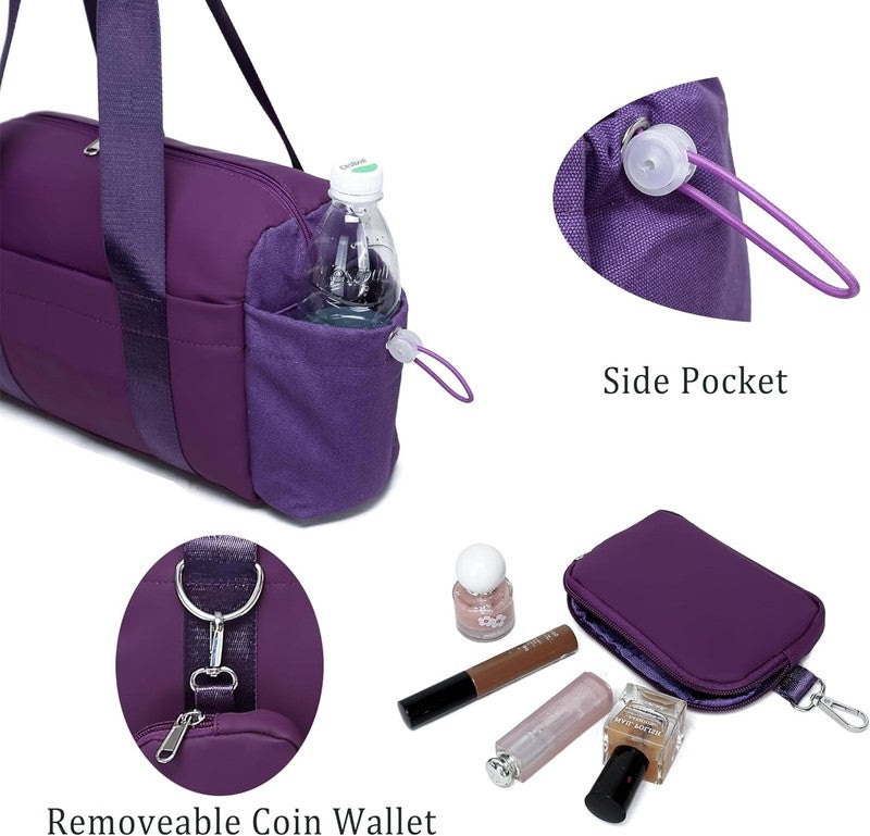 Everyday Mini Gym Bag Women 2.0 Tote Waterproof Travel Duffle Grape Coin Wallet5