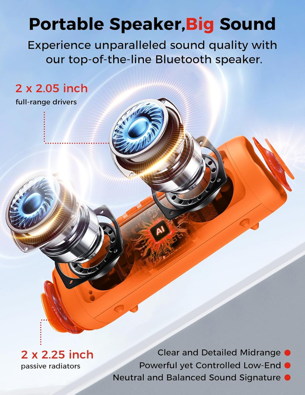Bluetooth Speaker 20W HD Sound Portable Waterproof Outdoor Speaker1