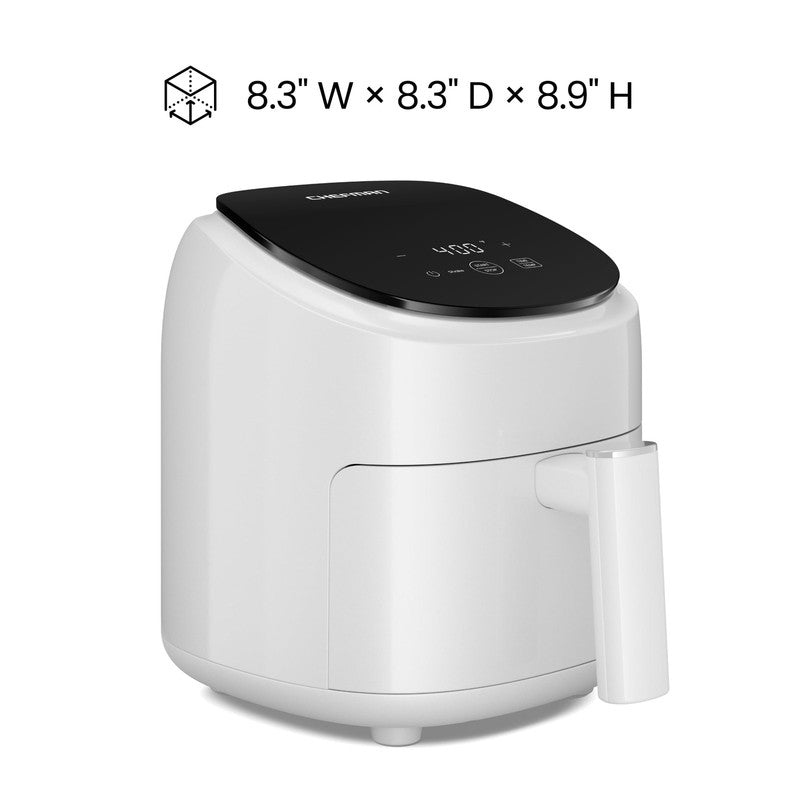 White 2 Qt Turbofry Digital Air Fryer Compact Quick Meal Dishwasher Safe6