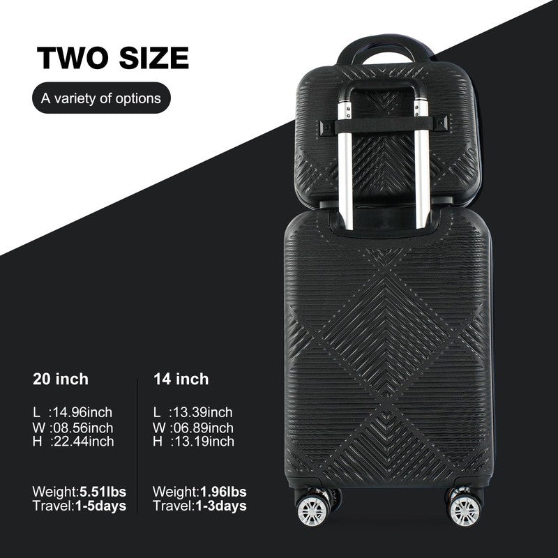 Luggage Sets 2 Piece Suitcase Set (14/20/)Hardside Suitcase with Spinner Wheels 2