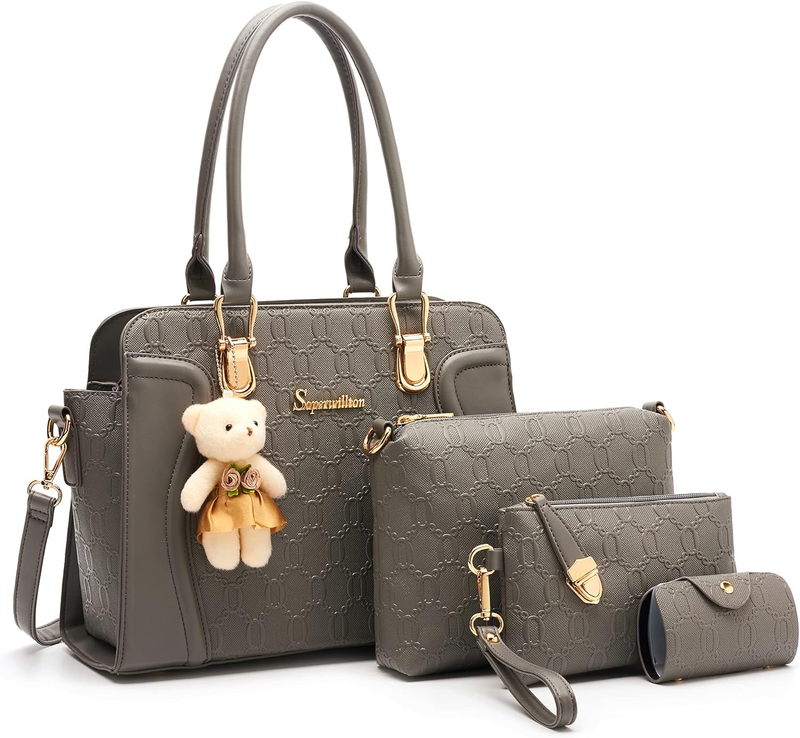 Women Fashion Handbag Set 4PCS Tote Shoulder Top Handle Satchel Purse8
