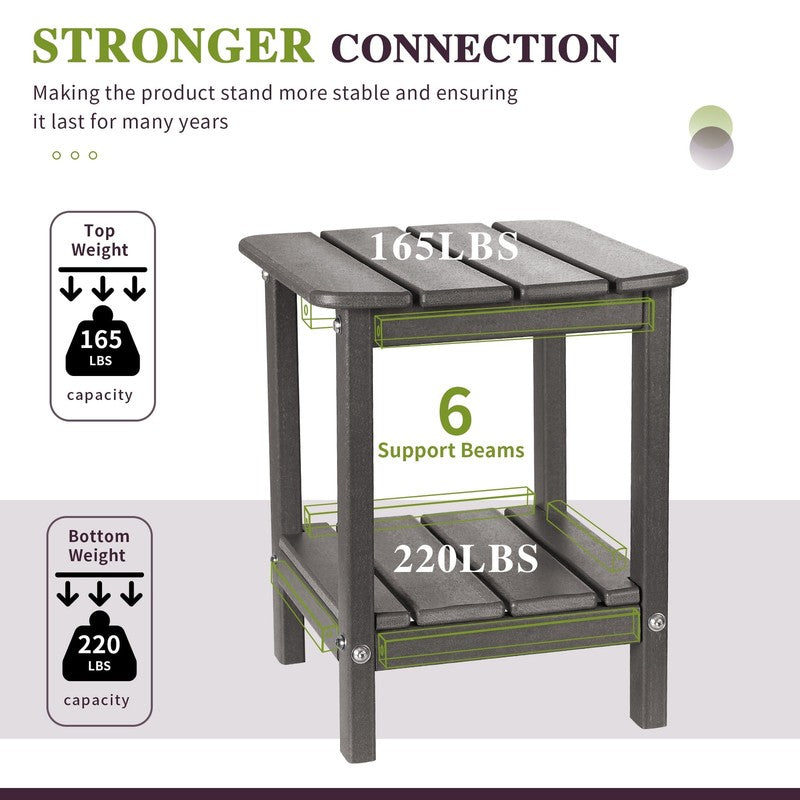 | Patio Garden Side Table with 2 Layer Storage,Outdoor End Tables for Your Adiro2