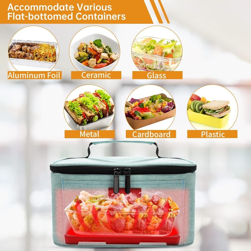 Portable Electric Lunch Box Oven Food Warmer 3 in 1 12V 24V 110V Lake Green4
