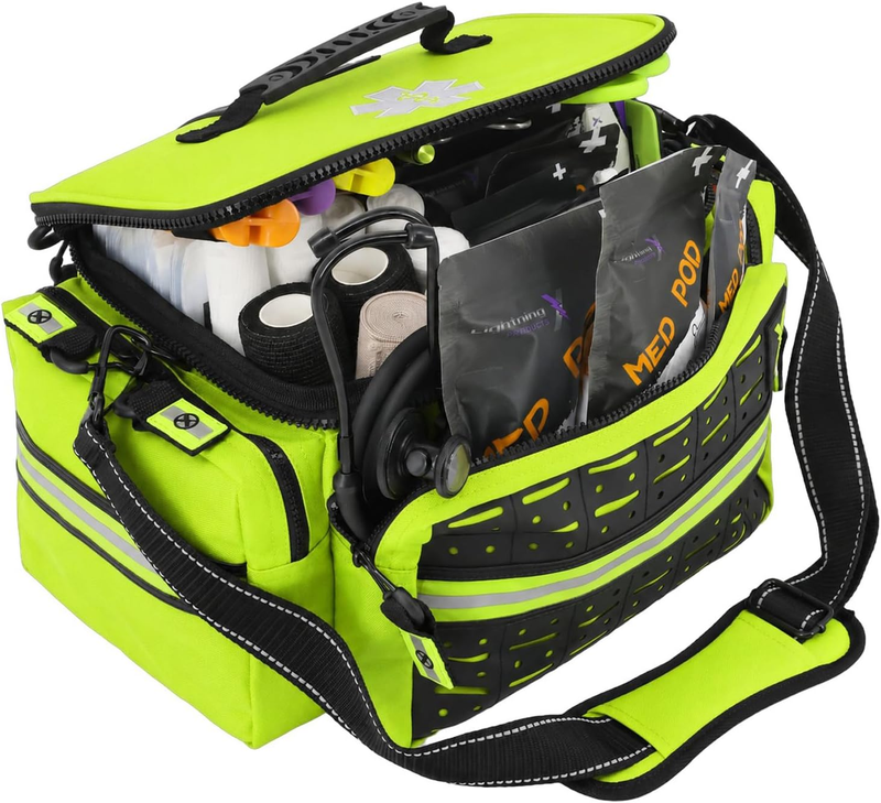 Lightning X EMT Bag LXMB25 Fully Stocked 240+ EMS Trauma Kit Fluorescent Yellow4