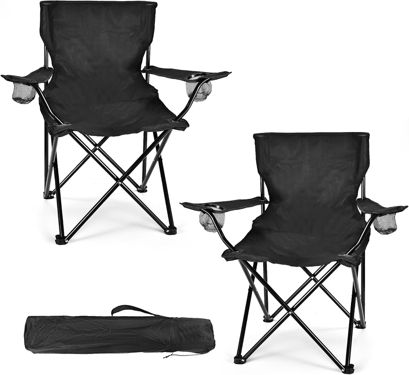 2 Pack Camping Chairs Foldable Portable 250lb w/ Carry Bag Beach Picnic8
